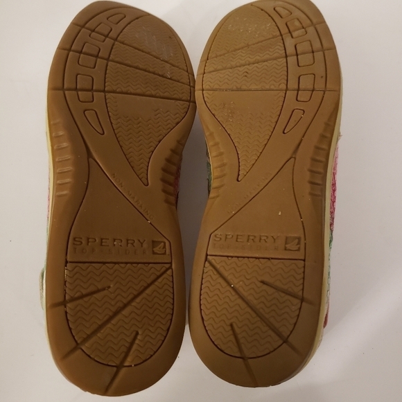 Sperry Top-Sider Tan Leather Boat Shoes Sequins Pink Womens Size 7.5 - Picture 7 of 11